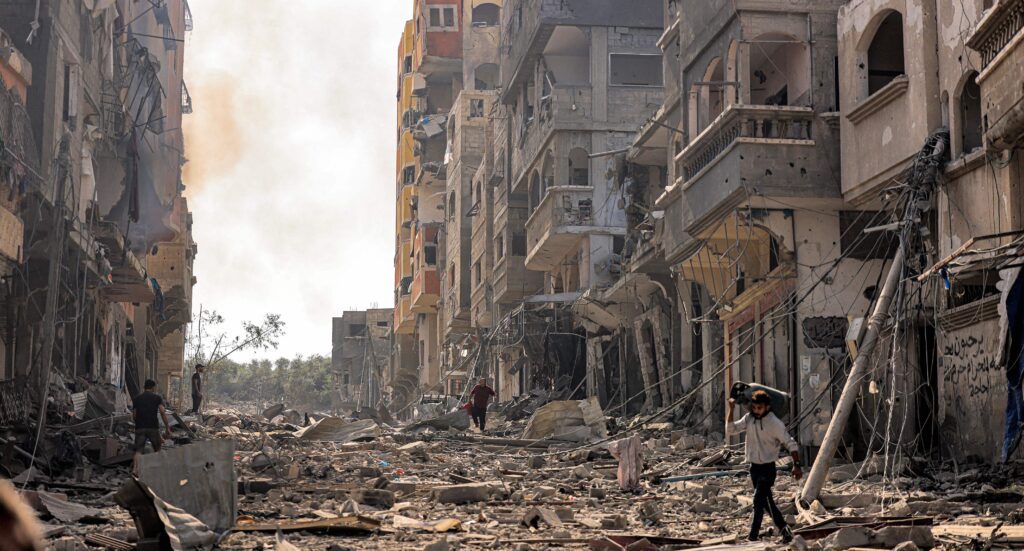 Gaza City bombing aftermath